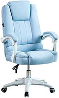 Computer Chair Office Chair Fabric Office Chair Computer Chair Ergonomic Pulley Game Chair Adjustable Tilt 155° with Armrest and Waist Support for Home Ergonomic Desk Chair (Blue Without Foot Pad