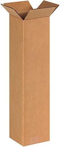 BOX USA 6x6x24 Tall Corrugated Boxes, Tall, 6L x 6W x 24H, Pack of 25 | Shipping, Packaging, Moving, Storage Box for Home or Business, Strong Wholesale Bulk Boxes