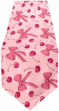 ALAZA Double-Sided Pink Bow Cherry Table Runner 14x108 Inches Long,Table Cloth Runner for Wedding Birthday Party Kitchen Dining Home Everyday Decor