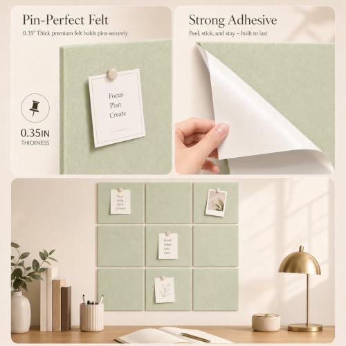 Felt Bulletin Board Tiles, Large Cork Board Alternative,24 x 36 in