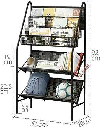 zktoermn Metal Storage Shelves Book, Newspaper, Magazine Storage Rack Storage Shelving Unit Organizer for Laundry Kitchen Bathroom Pantry Closet (Color : Green, Size : 55x28x92cm)