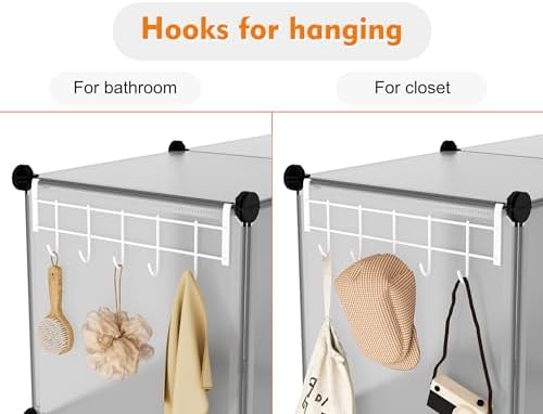 HOMIDEC 6 Light Grey Cube Storage Organizer, Modular Storage Shelf with Hammer, Cube Storage Bin Cabinet Closet Bookshelf for Living Room, Bedroom, Office, Each Cubes Size 11.8 x 11.8 inch