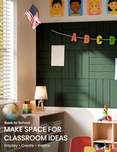 Fluxynara 48" x 36" Large Felt Bulletin Board, Pine Green