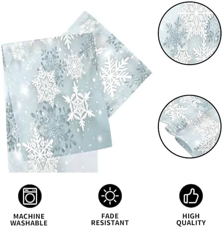 ALAZA Double-Sided Silver Winter Abstract Christmas Table Runner 18x72 Inches Long,Table Cloth Runner for Wedding Birthday Party Kitchen Dining Home Everyday Decor