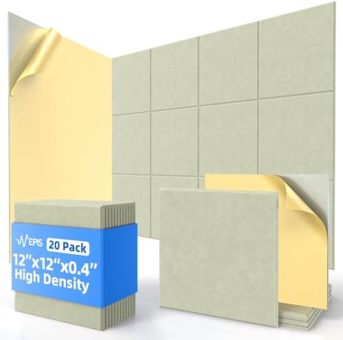20 Pack Acoustic Panels with Self Adhesive Sound Proof Foam Panels for Wall