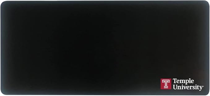 Temple University Classic Cloth Desk Mat, Durable Office Supplies, Non-Slip Base, Responsive Desk Pad with Smooth Cloth Surface, Black