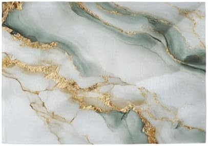 ALAZA White Marble 1 PC Placemats Rectangle Table Mat for Dining Table Restaurant Kitchen Home Decor, 12" x 18"