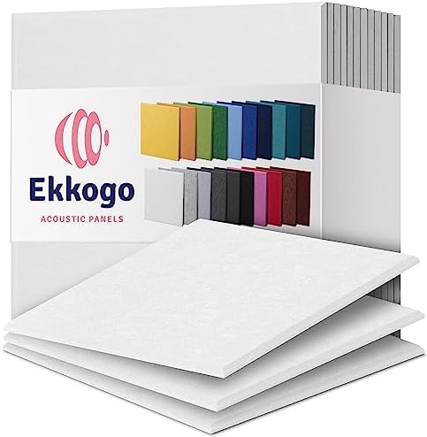 Acoustic Panels 12-Pack Soundproof Wall Panels 12"X12"X0.4" Sound Panels High Density Sound Dampening Panels - [White Square]