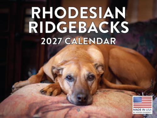 Rhodesian Ridgeback Calendar 2027 Monthly Wall Calender 12 Month