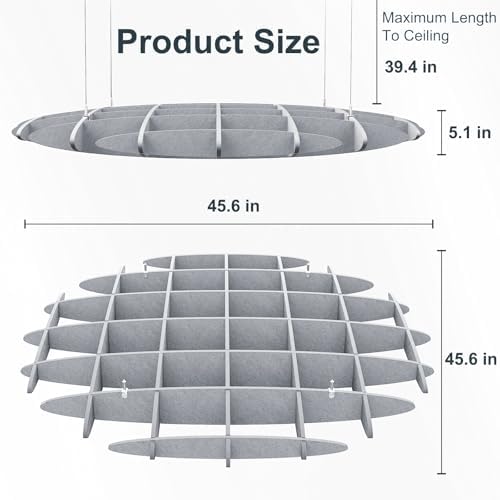Acoustic Ceiling Panels Sound Absorbing Panels, Hexagon Gray