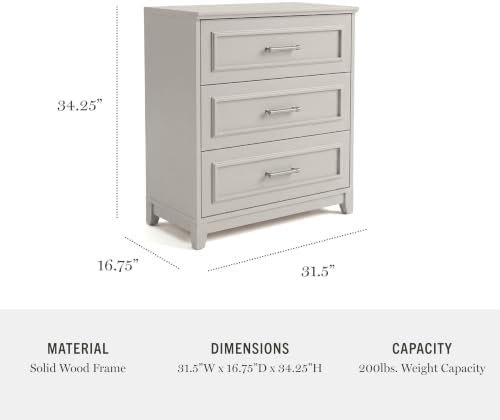 Martha Stewart Lily Pond Modular 3 Drawer Cabinet and Hutch, Sharkey Gray