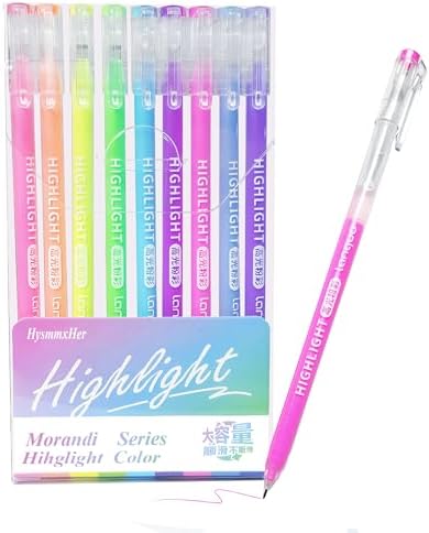 9 Colored Gel Pens Set, 0.6mm Fine Point for Black Paper & White Paper, Pens for Journaling, Adult Coloring Books, Bible, Drawing, Note Taking, Art & Journaling Supplies (Highlights Color)
