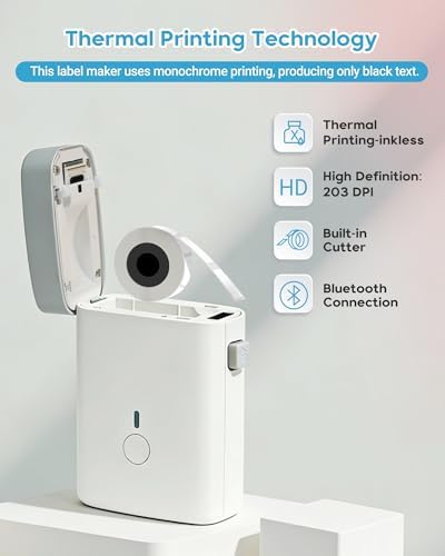 ORGBRO Label Maker, Bluetooth Label Maker Machine with Tape, DX1-White