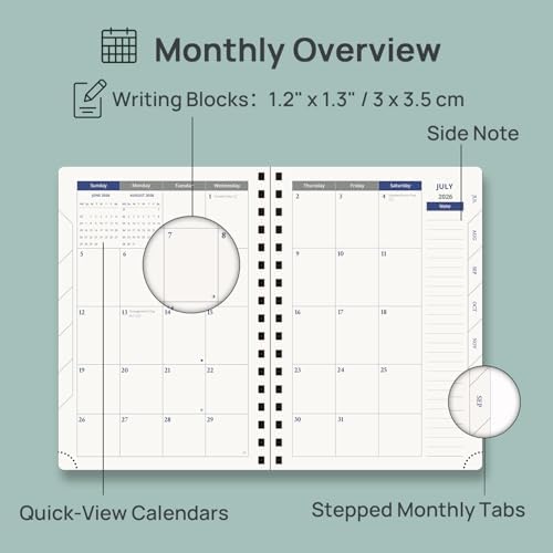 POPRUN Daily Planner 2026-2027 One Page Per Day, Calendar Book 6" x 8.5"