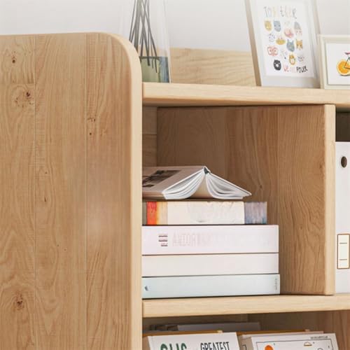 Unfinished Color Pine Book Rack 2/3/4-Tier Storage Solid Wood Cabinet, Pine Wood Storage Shelving Unit 8-Compartment Square Grid Cabinet Low Bookshelf Natural Finish 47.2"L x 9.4"W x 47.2"H