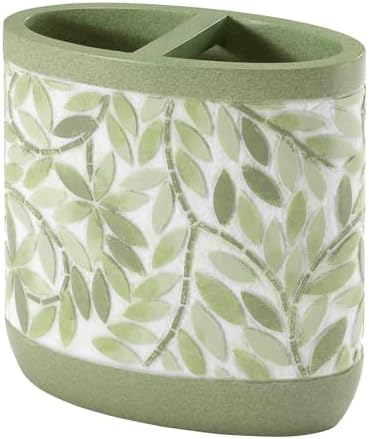 Avanti Linens - Bath Set, 2pc Countertop Accessories, Resin Toothbrush Holder & Lotion Pump (Stratford Collection, Green)