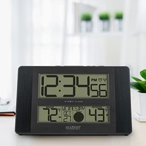 La Crosse Technology Atomic Digital Wall/Table Clock, 11.1" x 6.5" (513-1417BS)