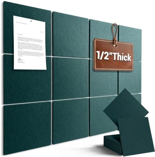 48" x 36" Large Felt Bulletin Board 1/2" Thick, Forest Green