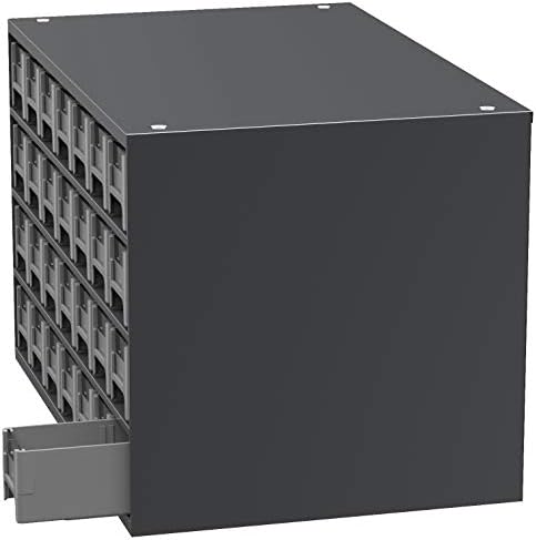 Akro-Mils Steel Garage Storage Cabinet, Small Parts Organizer Metal Cabinet for Hardware, Nails, Screws, Bolts, Nuts, and More, 17" W x 11" D x 11" H, 28-Drawer, Gray Cabinet/Gray Drawers (19228)