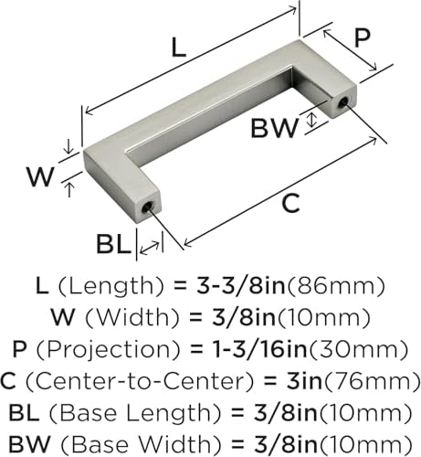 Amerock 3" Monument Satin Nickel Drawer Pull