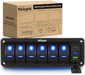 Nilight 6 Gang Rocker Switch Panel with PD Type C and USB Charger Voltmeter