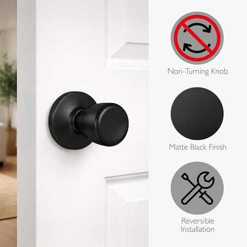 Design House Terrace Dummy Door Knob, Matte Black