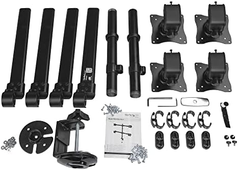 Desk Mount Quad Monitor Arm up to 27in, 17.6lb/8kg, VESA (ARMQUAD)