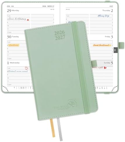 POPRUN Pocket Planner 2026-2027, Purse-4" x 6.25", Academic Pocket Calendar