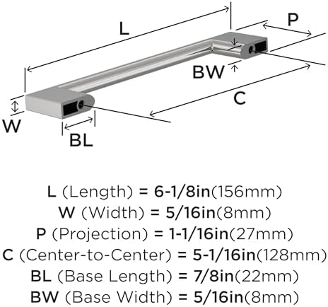 Amerock 25 Pack 5-1/16" Cityscape Polished Chrome Drawer Pull