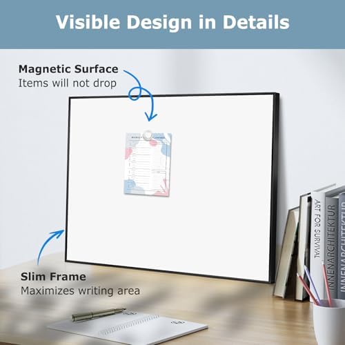 Magnetic Whiteboard, 24" x 18" Dry Erase White Board for Wall