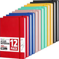 12 Pack Lined Journal Notebook for Work, 200 Pages, Medium 5.5 in x 8.3 in, 6 Colors A5 College Ruled, Hardcover Journaling Notebooks for Writing, Note Taking