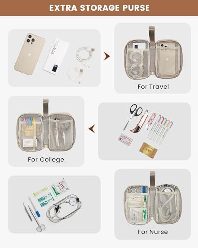 LOVEVOOK 17.3 Inch Laptop Backpack for Women, Large Capacity Travel Backpack with Organizer Bag, Waterproof Carry on Backpack Purse Work Bag with USB Port for Teacher Nurse, Beige-Khaki