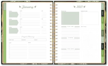 High Note 2027 Planner, 17-Month Weekly & Monthly Hardcover Planner: August 2026 to December 2027, 9" x 10", Greenery with Notes, Lists & Reference Pages + Sticker Sheet