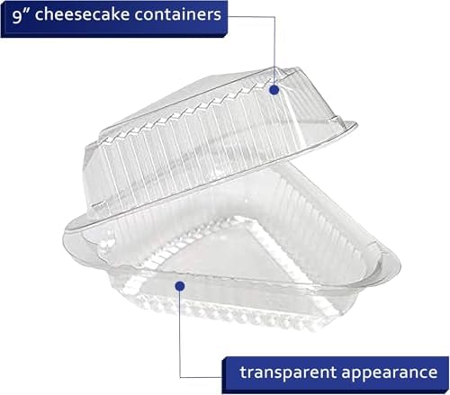 MT Products Plastic Cake Slice Containers – Medium Deep Cheesecake & Pie Slice Food Clear Containers (Pack of 300) – Made in the USA
