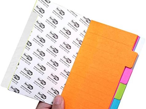 Redi-Tag Divider Sticky Notes, Tabbed Self-Stick Lined Notepads, 240 Ruled Notes, 4" x 6", 4 Books Per Pack, Assorted Colors (B29504)