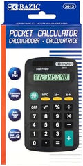BAZIC Products 8-Digit Pocket Calculator, Black
