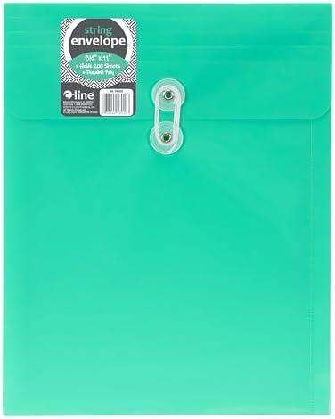 C-Line Reusable Poly Envelope with String Closure, 1-Inch Gusset, Top Load, Letter Size, Pack of 24 Envelopes, Assorted Colors (58020)