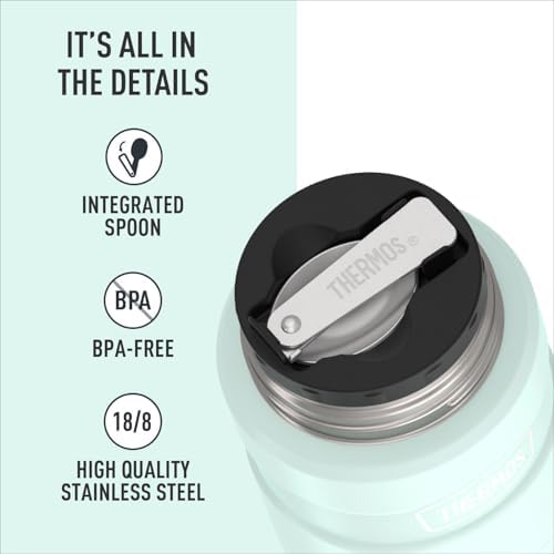 THERMOS Stainless King Food Jar with Spoon, 16oz, Matte Light Blue