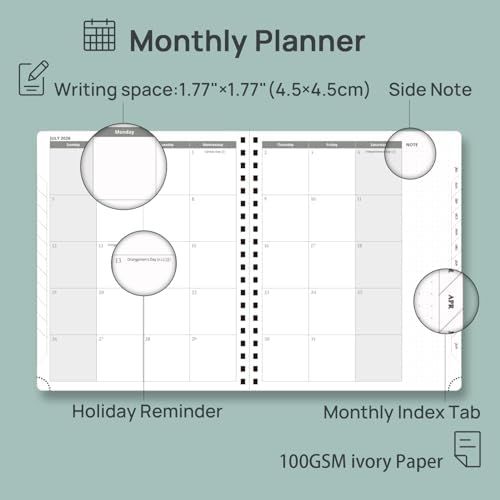 POPRUN Weekly Planner 2026-2027, 8.5" x 10.5" Academic Year Calendar Book