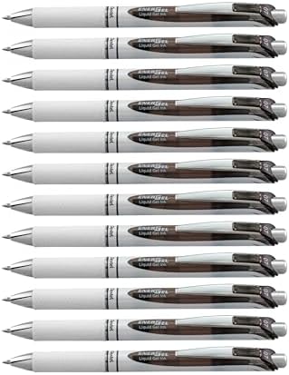 Pentel EnerGel Pearl Deluxe RTX Retractable Liquid Gel Pen, (0.7mm), Accent, Black Ink, Box of 12 (BL77PW-A)