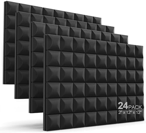 JBER 24 Pack Acoustic Foam Panels, Mushroom Soundproofing Studio foam