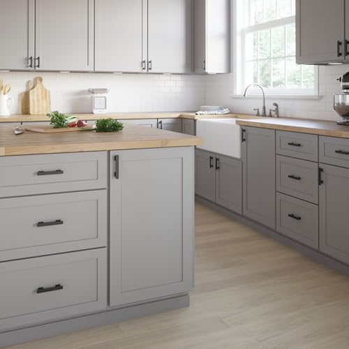 Franklin Brass 10 Pack Matte Black Cabinet Handles 3 inch (76mm) Kitchen Cabinet Handles and Drawer Pulls for Cupboards and Dressers | Tiered Foot