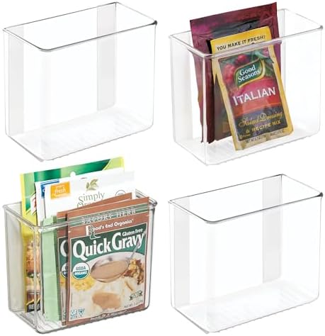 iDesign Adhesive Organizer Bin, Set of 4, Clear