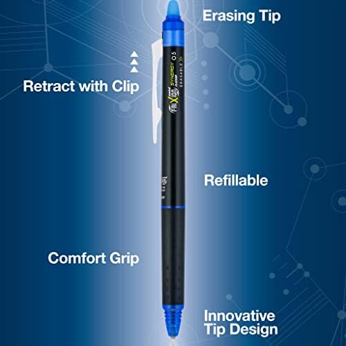 PILOT FriXion Synergy Clicker Erasable Gel Ink Pens, Extra Fine Point, Blue Ink, (17849) (Pack of 64)