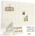 Large Felt Bulletin Board for Walls: 6-Pack Black Cork Board Alternative 11.8x11.8 Inch Peel and Stick Pin Board Wall Decor for Home Organization, Office Memo Board, Self-Adhesive Wall Tiles