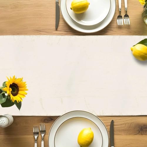 Bee Table Runner Dresser Scarf 13 x 60 Inch Farmhouses Honeybee White Floral Plants Retro Beige Table Runners Non-Slip Heat Resistant Kitchen Dining Table Decor for Home Holidays Indoor Outdoor