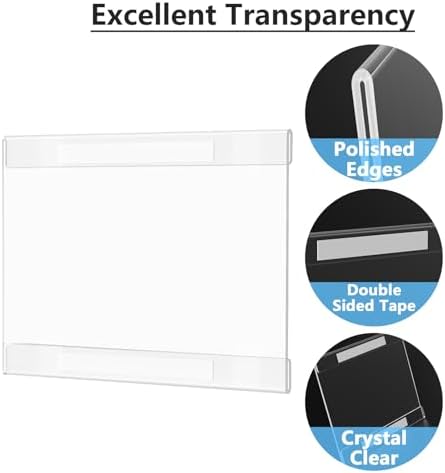 MaxGear Acrylic Sign Holder 8.5 x 11 Wall Mount, 12 Pack, Landscape