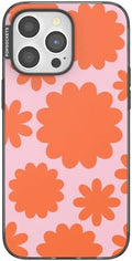 PopSockets iPhone 15 Pro Max Phone Case w/MagSafe- Floating Florals | Magnetic, Wireless Charging, Camera & Drop Protection, Hot Pink, Flower, Floral