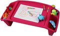 Basicwise Kids Lap Desk Tray, Portable Activity Table, Pink, Red