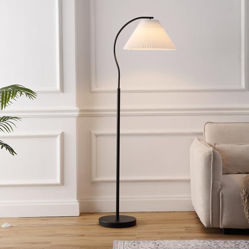 JONATHAN Y Devon 60.5" Modern Glam Arc Floor Lamp, Black